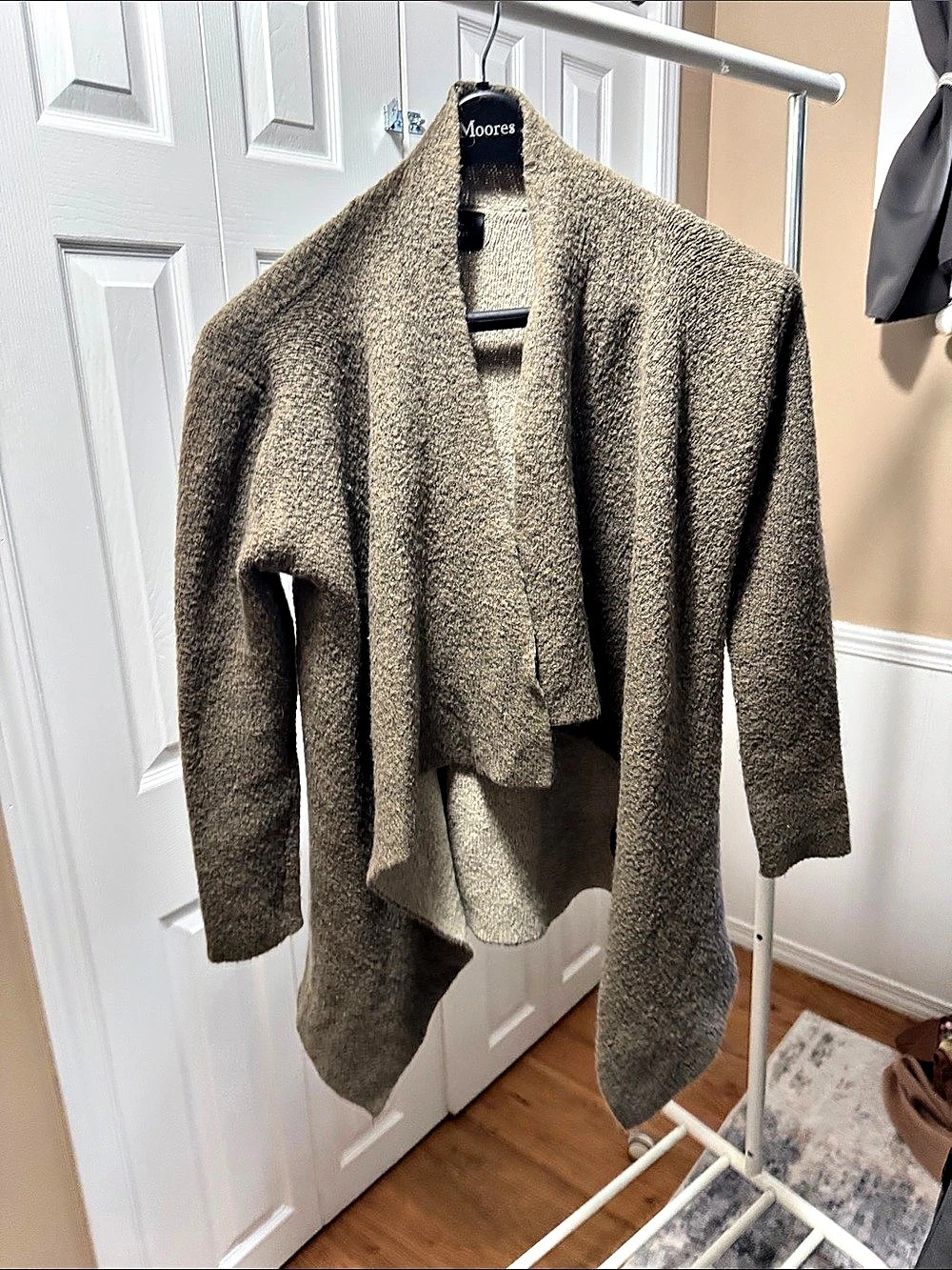 Zara Draped Cardigan in Brown Size Large